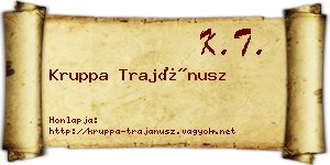 Kruppa Trajánusz névjegykártya